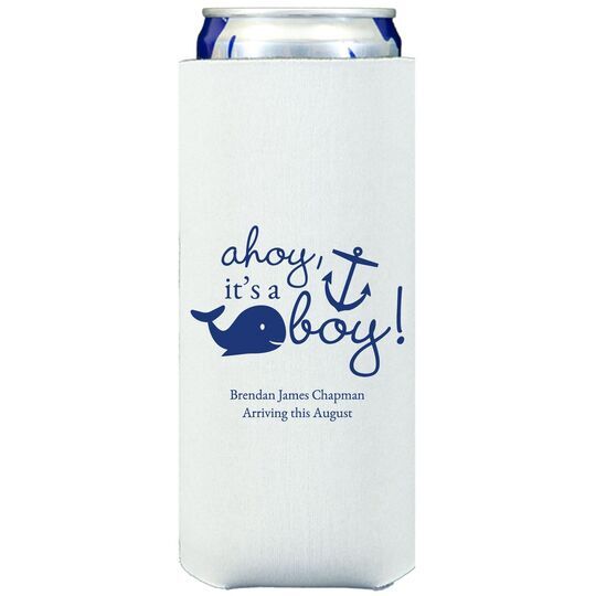 Ahoy It's A Boy Collapsible Slim Koozies